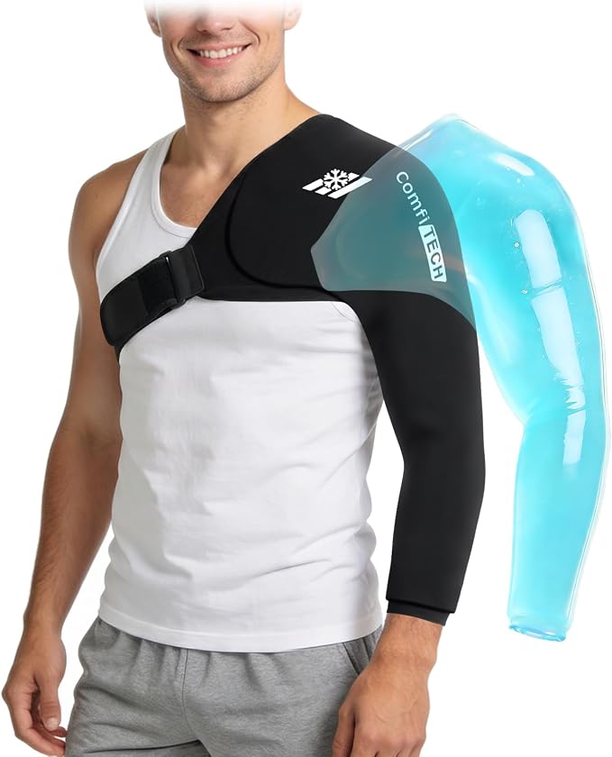 ComfiTECH Reusable Shoulder Arm Ice Pack Wrap for Pitcher & Recovery, L | Flexible Gel Ice Pack for Shoulder & Elbow & Arm Cooling, Adjustable Arm Cold Sleeve for Throwing Athletes & Muscle Comfort