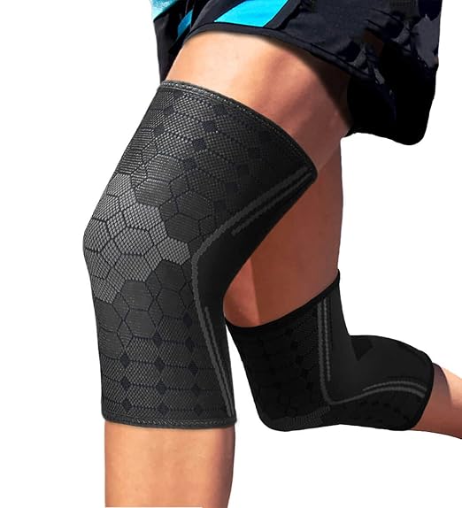 Sparthos Knee Brace for Men, Knee Compression Sleeve for Women - Black-XXL