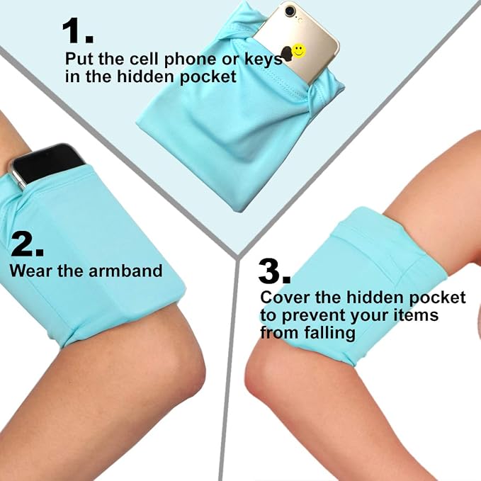 Walking Running Armband Sleeve Wristband Band Case Pouch Pocket Compatible with iPhone 6 6S 7 8 Plus X XR XS 11 12 Max Pro Android Samsung Galaxy Pixel Skating Riding Jogging - Variegated Grey/Large