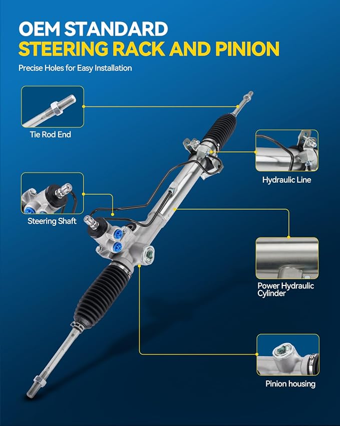 PHILTOP Power Steering Rack and Pinion Assembly Compatible with 1998-2004 Tacoma 2.4L, 1998-2004 Tacoma 3.4L, RWD Replace 97-1611