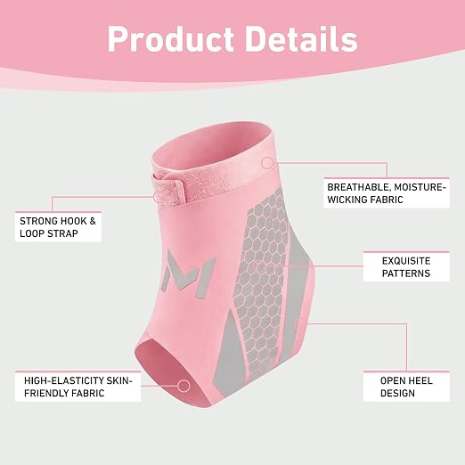 Ankle Brace for Men & Women, Pink, 1 Pc | Breathable Compression, Plantar Fasciitis Relief, Adjustable, Sprain Recovery & Sports Protection
