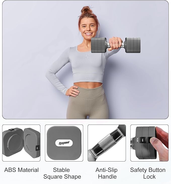 Adjustable Dumbbell Set for Women Men 7.5LB/10LB/15LB/20LB/25LB Each | Dumbbells Set of 2, Free Weight Set at Home Gym, Hand Weights with Locking/Metal Handle for Exercise Muscle Toning Rehab