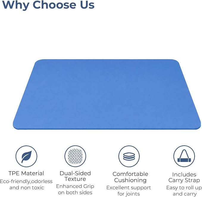 Yoga Mat 72''x24''/35''(8mm/10mm) for Beginners, Thick and Wide Yoga Mat with Carrying Strap for Pilates, Stretching and Home Workout