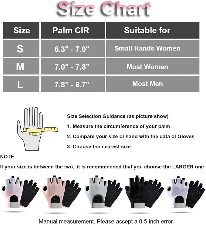 SUJAYU Gym Gloves for Women Men Workout Gloves Women Men, Anti-Slip Breathable Gym Essentials Women for Weightlifting Cycling Training, Guantes para Gym Mujer