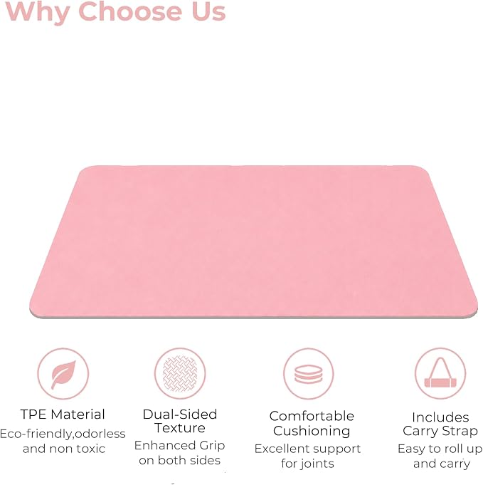 Yoga Mat 72''x24''/35''(8mm/10mm) for Beginners, Thick and Wide Yoga Mat with Carrying Strap for Pilates, Stretching and Home Workout