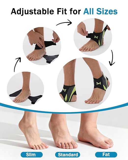 2-Pack Ankle Brace for Men & Women,Adjustable Lace up Ankles Sock,Basketball Ankle Stabilizer with Straps,Orthopedic Compression Sleeve for Plantar Fasciitis Relief,Tendonitis,Sprained(Green)