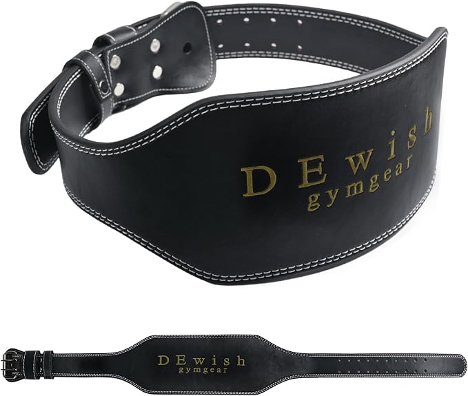 7mm Leather Weightlifting Belt, 4”& 6”Width, Double Prong Power Belt for Gym Bodybuilding, weightlifting, powerlifting, squats and deadlifts