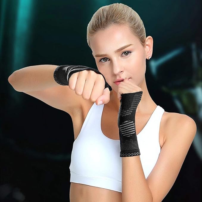 Wrist Compression Sleeves (Pair) for Carpal Tunnel and Pain Relief Treatment,Wrist Support for Women and Men.Breathable and Sweat-Absorbing carpal tunnel wrist brace