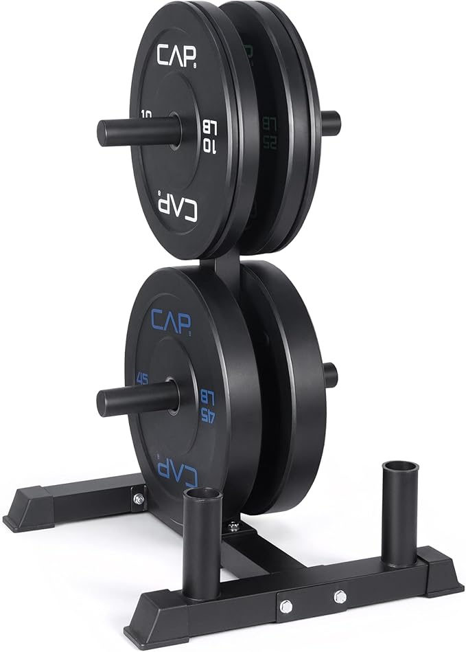 CAP 2-inch Olympic Bumper Plate Weight Set | 100-370 lbs | Multiple Colors | Storage Rack Optional