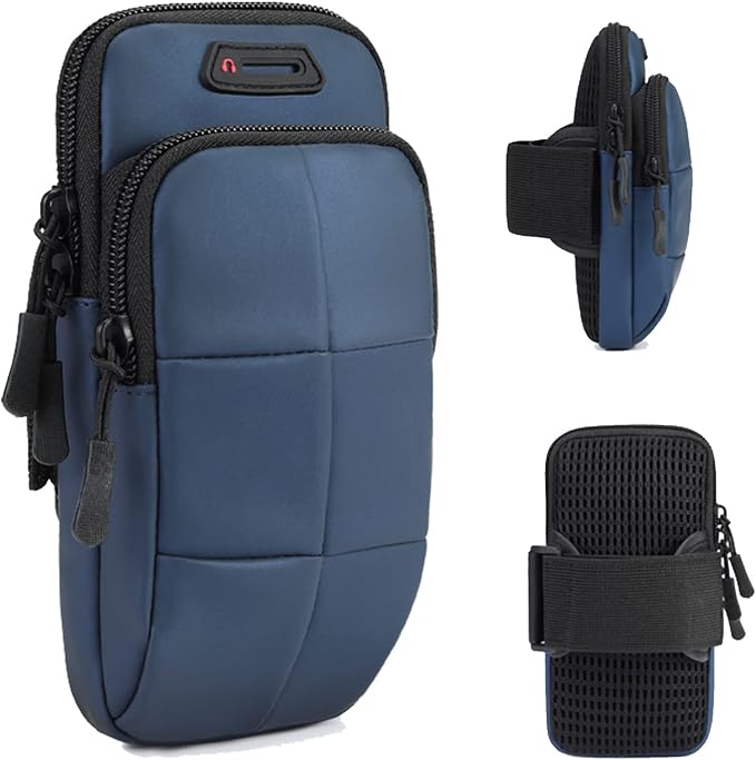 Prime Comfort Phone Holder, Arm Bands for Workout, Use for Running, Walking, Hiking & Biking (Blue)