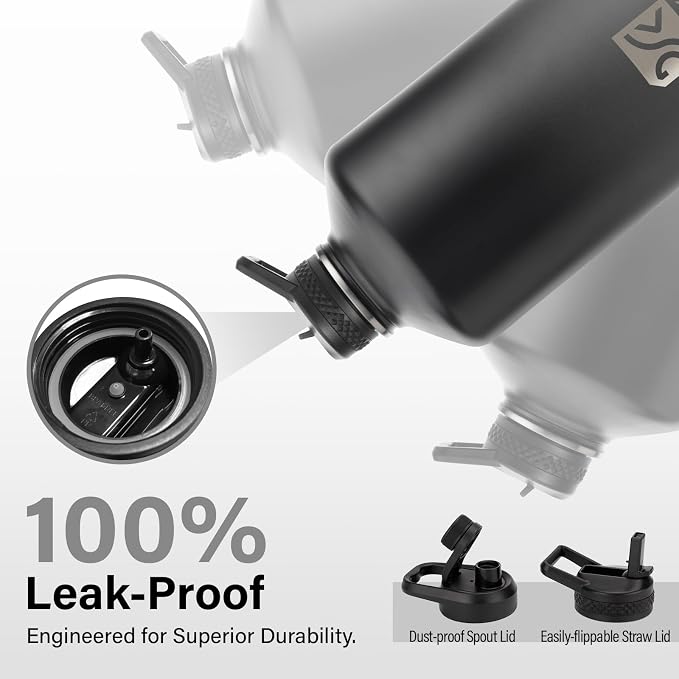 DYSANKY 1 Gallon Water Bottle Insulated | Thickened Stainless Steel Vacuum Metal Water Jug | Portable Sports Large for Gym and Hiking with Straw, Carrier Bag, Handle Strap | BPA-Free 128 oz
