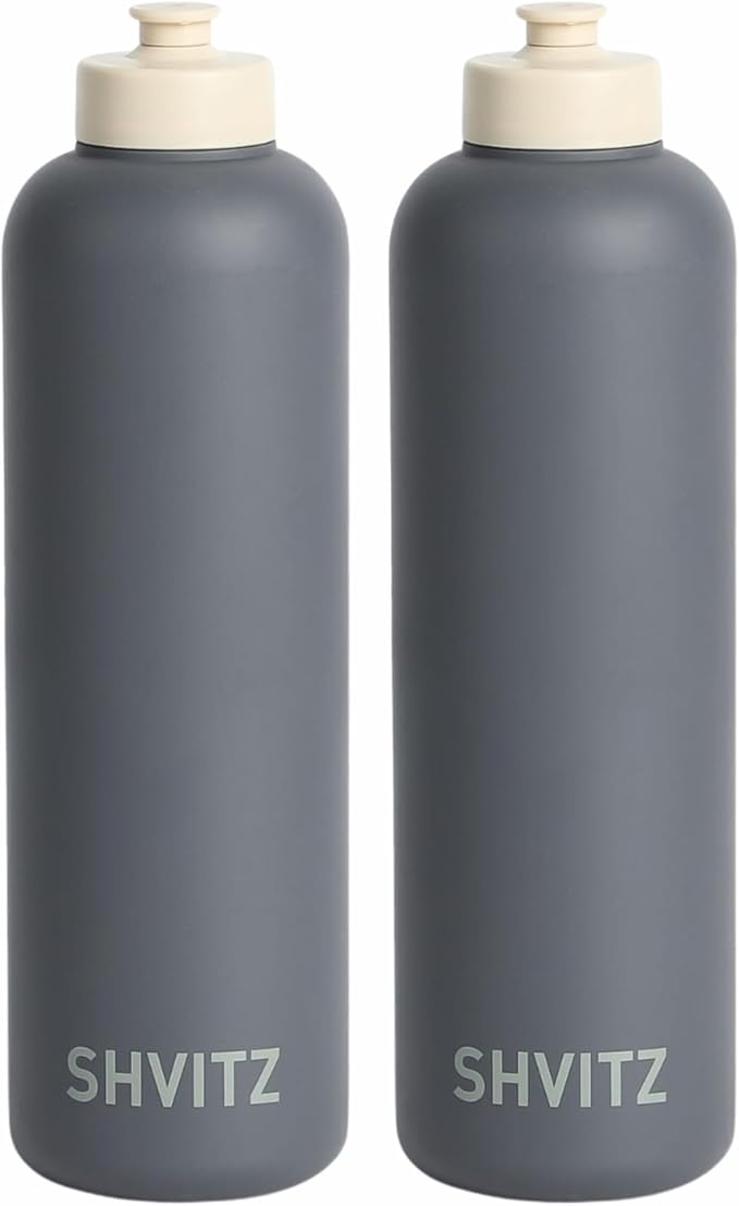 Sports Water Bottle - Soft-Touch Squeezable Body with One-Hand Spout- Lightweight, No Spill Water Bottle, for Gym, Cardio & Outdoor Sports - BPA Free - Water Bottle for Active Lifestyle - 24oz