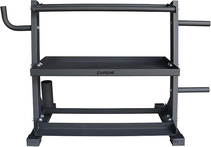 Lifeline Fitness Home Gym 3-Shelf Dumbbell and Kettlebell Storage Rack