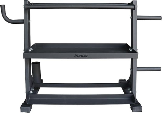 Lifeline Fitness Home Gym 3-Shelf Dumbbell and Kettlebell Storage Rack