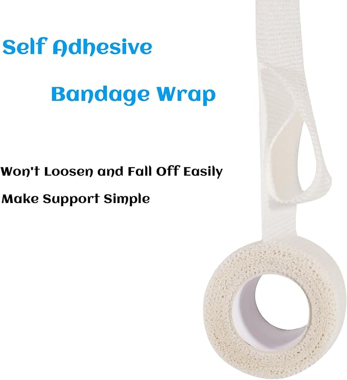 36 Rolls Elastic Self Adhesive Bandage Wrap 2 Inch, Breathable Non Woven Cohesive Bandage, Vet Wrap for Dogs, Ankle Sprains Swelling Self Stick Bandage Wrap, Sports Athletic Tape White