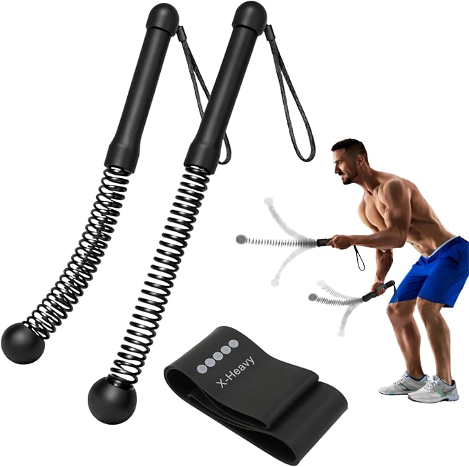 Ropeless Battle Ropes for Home Gym – Portable Cardio & Strength Training System with Adj Resistance Band, Non-Slip Handles, Cordless Battle Ropes Door Anchor for Travel,HIIT Workout Gear