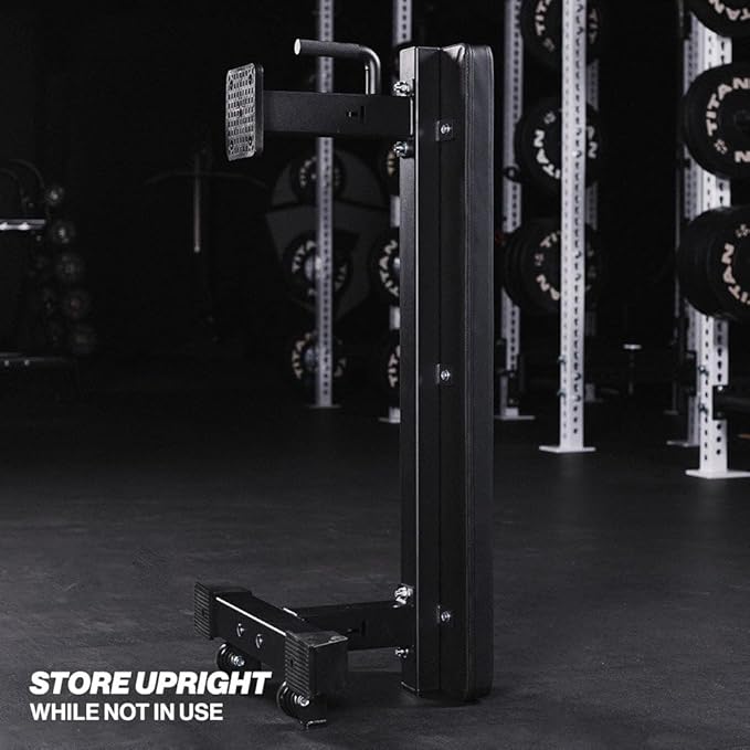 Titan Fitness Elite Series Single Post Flat Bench, Rated 1,000 LB, 2.5" Thick HeftyGrip Vinyl Pad, Dedicated Home Gym Competition Weightlifting & Strength Training Utility Bench