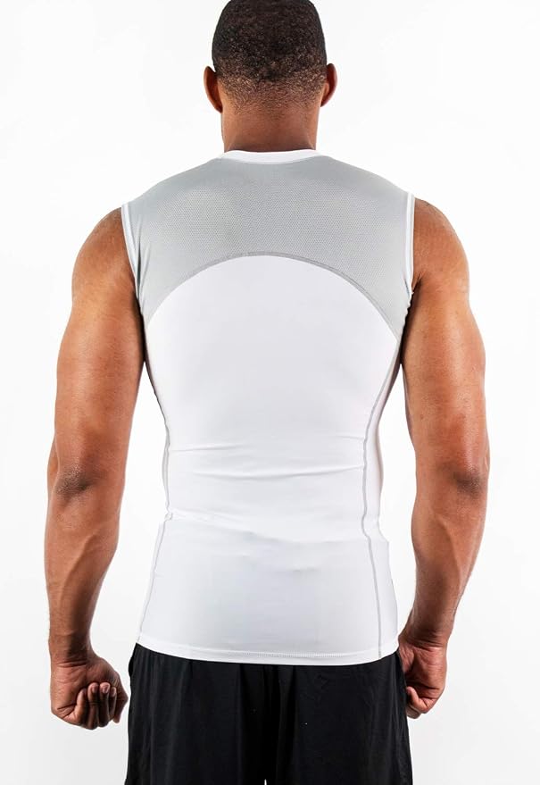DEVOPS 3 Pack Men's Compression Shirts Sleeveless Tank Top Baselayer | Gym Training, Running, Moisture Wicking, Compression Fit, 4-Way Stretch, UPF 50+, Sleeveless