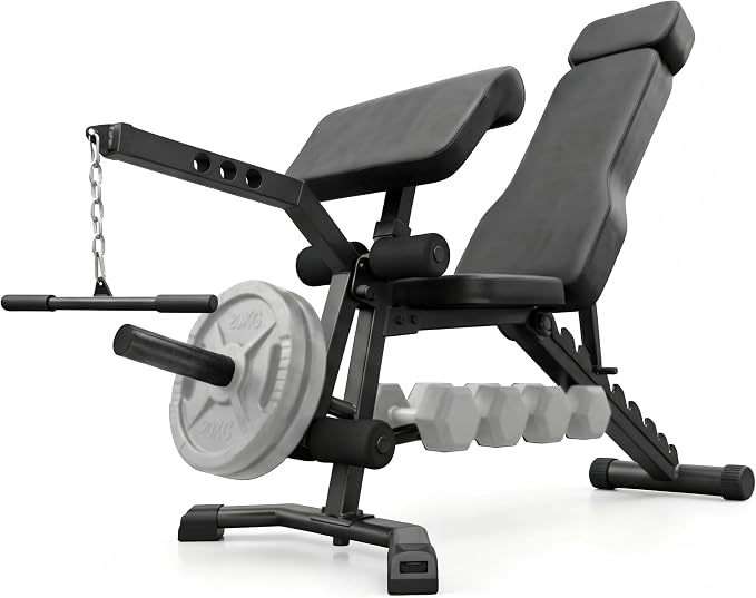 BARWING Multi-Function Adjustable Weight Bench with Leg Extension and Curl, Preacher Curl Attachment, Incline Decline Bench Press for Home Gym, 1500LB Heavy Duty Workout Bench