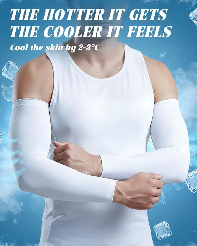 BHYTAKI Cooling Compression Arm Sleeves for Men Women,UPF50 UV Sun Protection Sleeves for Work Sport Tattoo Cover Up