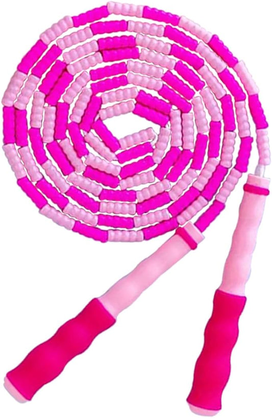 Jump Rope for Kids Girls and Boys, Soft Beaded Jump Ropes, Adjustable Skipping Rope, Tangle-Free Segmented Rope for Kid and Women Men Adults Exercise, Keeping Fit, Training - 9.2Ft