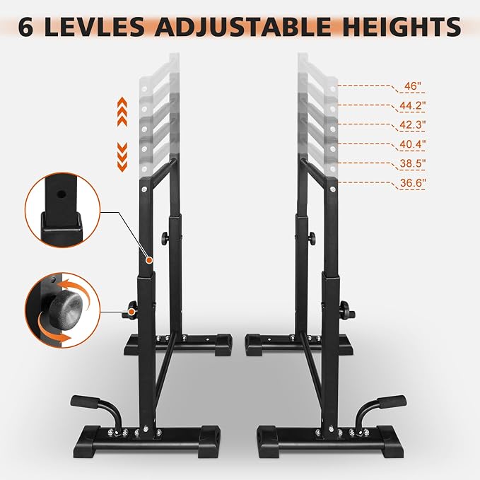 Adjustable Height Dip Bar Station, Heavy Duty Dip Station for Home Gym,Multi-function Dip Station Pull Up Bar Full Body Strength Training Workout Fitness Equipment for Tricep Dips