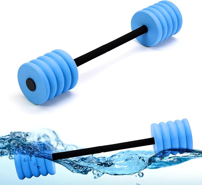 Soulchen Long Aquatic Exercise Dumbbells Pool Exercise Foam Water Weights Dumbbell Aquatic Pool Barbells with High Density EVA Foam for Swim Water Aerobics Workouts Loss