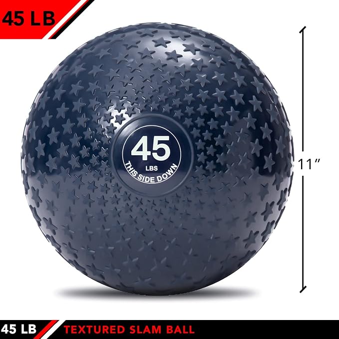 JFIT Slam Ball – Build Strength - Endurance & Power | Superior Grip | Sand-Filled Core | Indoor & Outdoor Use