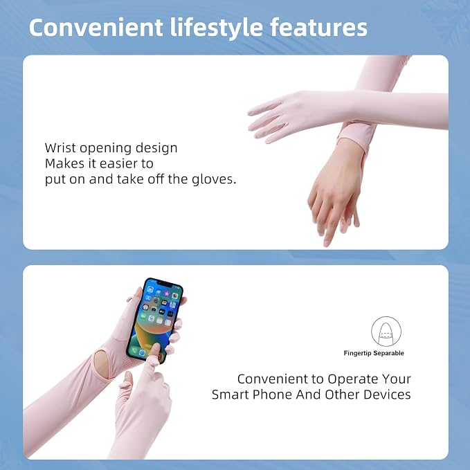 Women Driving Gloves, UV Protection Sun Gloves, Touchscreen Full Finger | UPF 50+ fabric blocks 99% UV rays, protecting hands during driving, cycling, fishing, hiking and outdoor activities