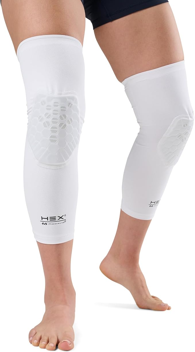 Knee Compression Sleeves: McDavid Hex Knee Pads Compression Leg Sleeve for Basketball, Volleyball, Weightlifting, and More - Pair of Sleeves