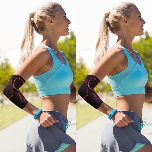 Arm Guards & Elbow Compression Sleeve (1 Pair)，Tennis Elbow Braces for Tendonitis and Tennis Elbow，Arm Supports Sleeves golfer，tennis elbow relief for women & men,elbow sleeve for weightlifting