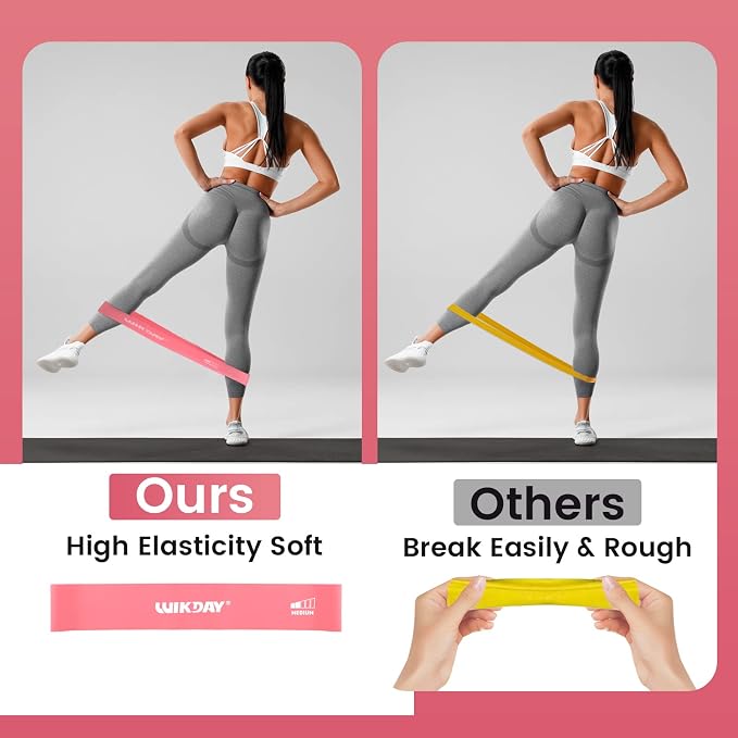WIKDAY Exercise Resistance Bands with Handles for Working Out Workout Bands Set with Door Anchor for Physical Therapy, Yoga, Pilates
