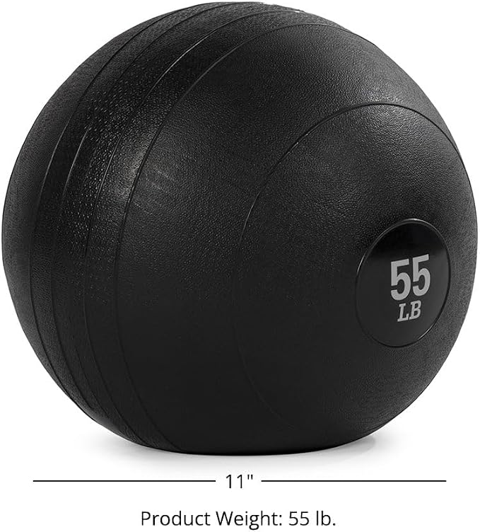 Titan Fitness Rubber Slam Ball, Dead Weight Ball Absorbs Impact, Minimal Bounce, Textured Surface for Strength and Conditioning, Cardio Workouts, Full Body Workout
