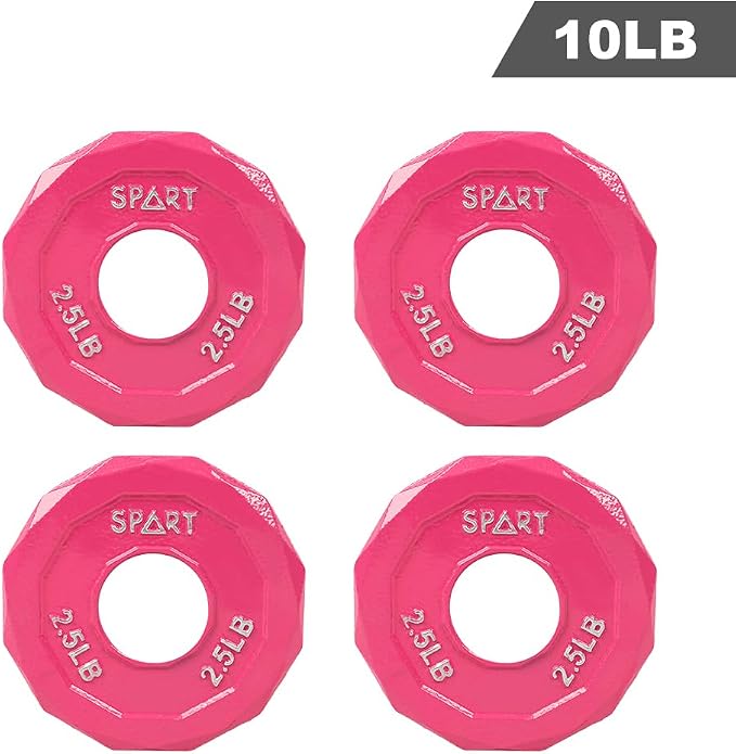 SPART Color Coded Weight Plate 2-Inch Cast Iron Tri-Grip Plate for Barbell,Solid Cast Iron Olympic Weight Plates for Strength Training, Weightlifting, Crossfit, 2.5/5/10/15/25/35/45LB, Single/Pair/Set