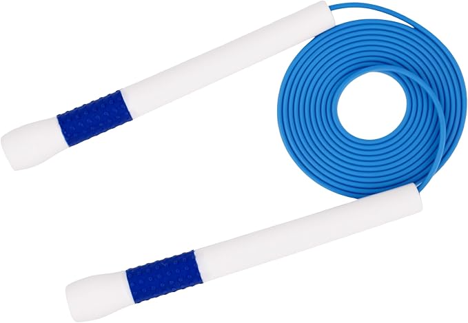 YUEDONG Ergonomic Jump Rope with Non-Slip Handle for Adults | Quick-adjust length, 7.7 in non-slip handle, PVC coated rope carry bag for HIIT speed double unders and endurance training