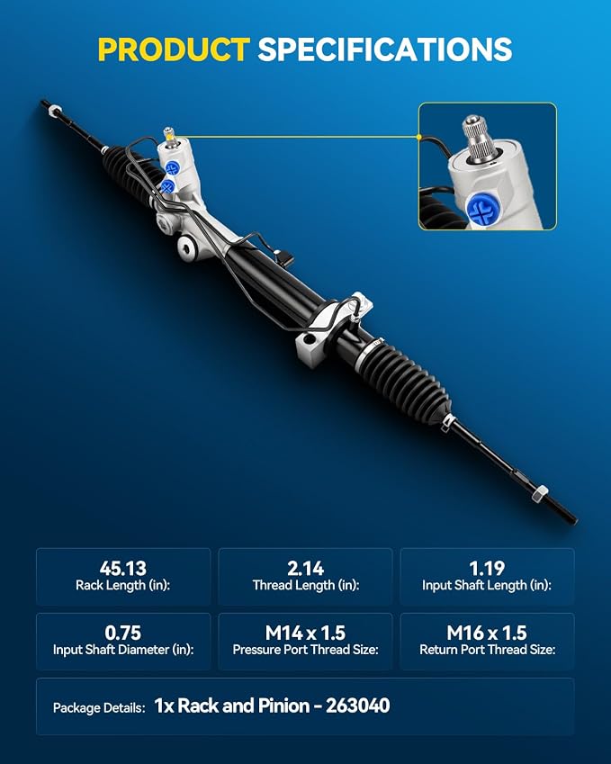 PHILTOP Power Steering Rack and Pinion Assembly for 2005-2007 Murano AWD | Replace No.263040, 49001CC200, 49001CC20B, 49001CB800, 48521CB025