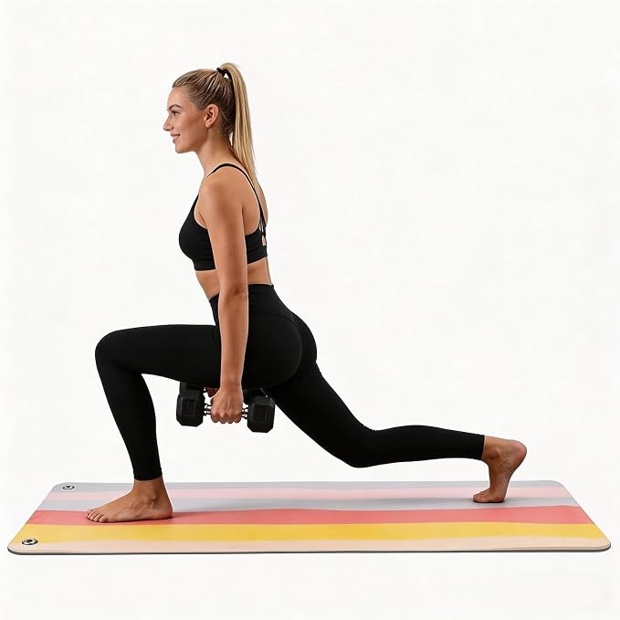 Garvee Hanging Exercise Mat, 71x24 / 56x24 Inch PVC Fitness & Yoga Mat for Group Classes, 5mm Thick with Reinforced Holes, Commercial Grade Gym Mat, Black/Blue/Multicolor