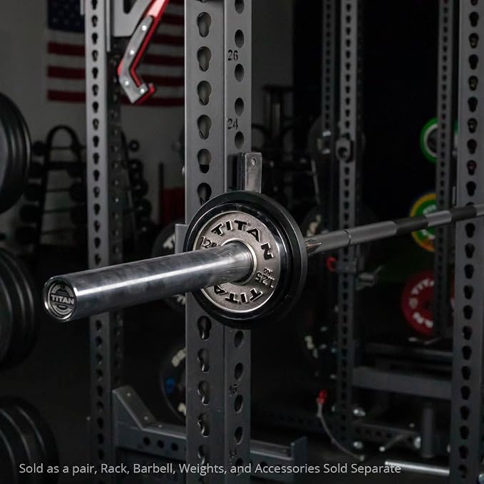 Titan Fitness Olympic Calibrated Steel Powerlifting Plates, Machine Precision Steel Discs