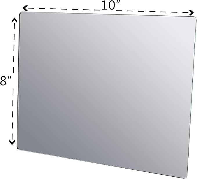 Marketing Holders 4 Pack Acrylic Mirror Sheet 8" x 10" Reflective Frameless Lucite Tile Lightweight Portable Display with Rounded Corners for Buddy Sour Horses Chicken Coops and Babies