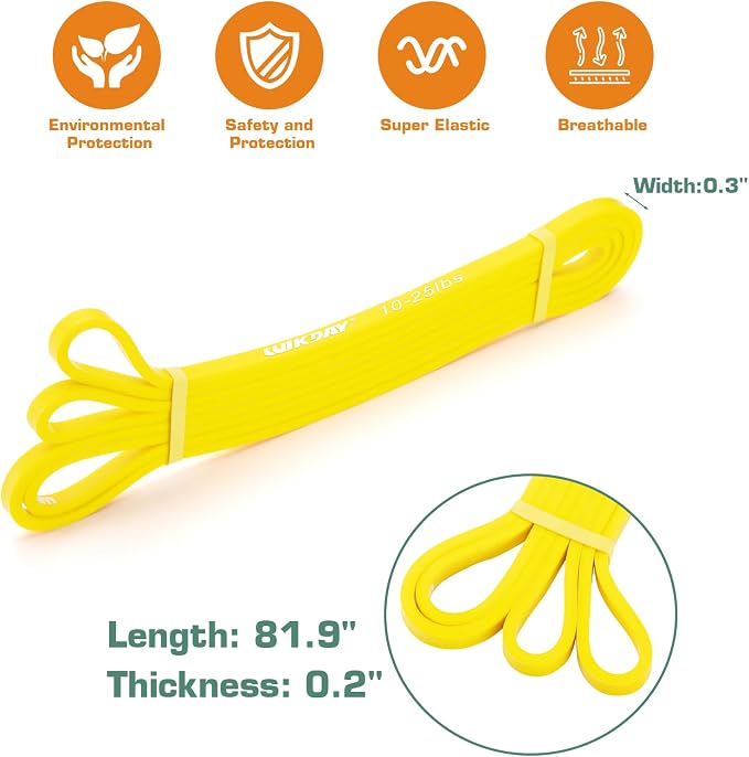 WIKDAY Resistance Bands for Working Out, Exercise Bands, Workout Bands, Pull Up Assistance Bands for Body Stretching Training Physical Therapy Muscle Training for Men & Women