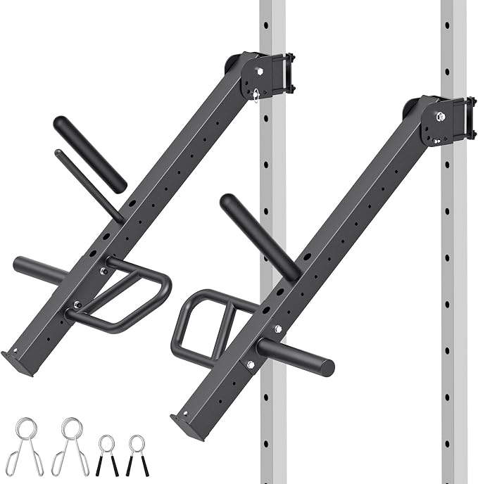 SELEWARE Squat Rack Attachment for Power Cage with 5/8" or 1" Holes | Y-Shaped Dip Bar Attachment, Nordic Hamstring Curl Attachment & Lever Arms for 2x2 or 3x3 Power Rack, Home Gym Accessories