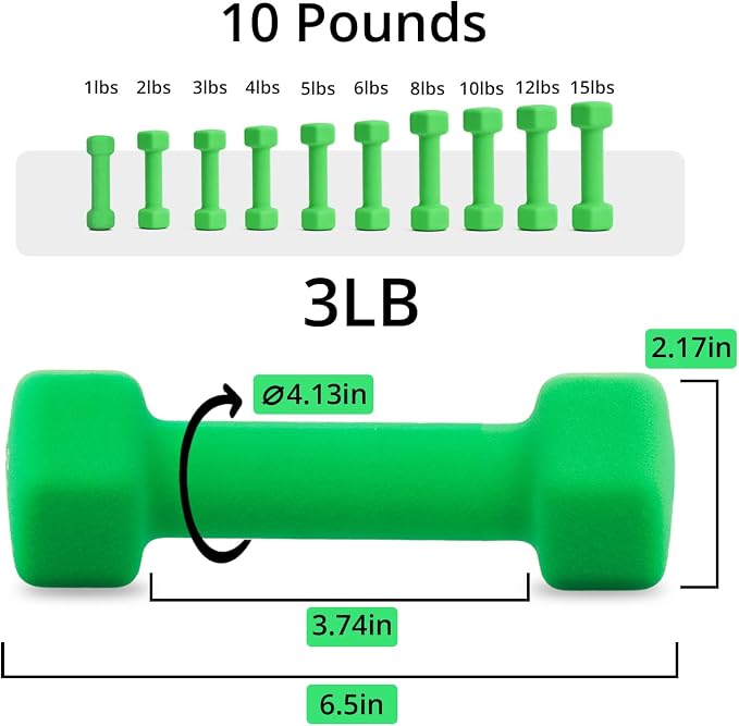Portzon 8 Colors Options Compatible with Set of 2 Rubber Dumbbell Weight, 5-50 LB, Anti-Slip, Anti-roll, Hex Shape