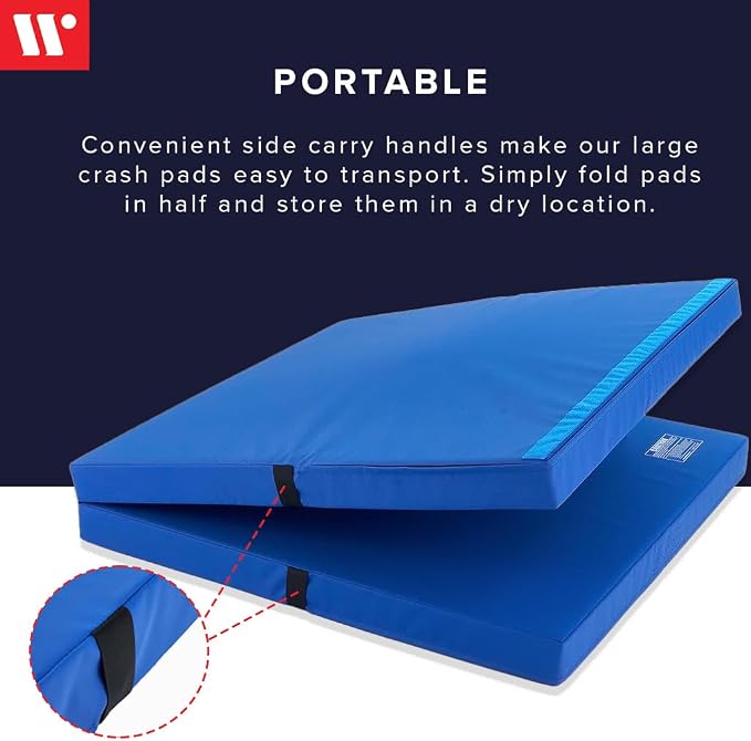 We Sell Mats Bifolding Gymnastics Crash Landing Mat Pad, Safety for Tumbling, Back Handspring Training and Cheerleading