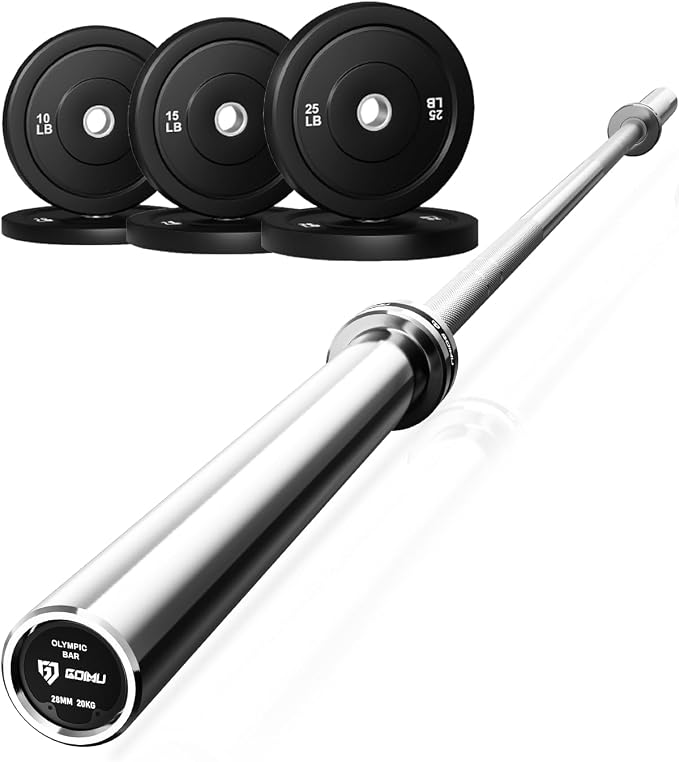 PB01 7FT Olympic Barbell, Weight Bar with Knurled Grip for Squats, Deadlifts, Weightlifting, Strength Training, Bench Press, Fits 2-inch Standard Weight Plates, 1500LB Capacity