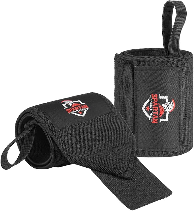 Spartan Wrist Wraps for Weightlifting 18 Inch, Heavy Duty Wrist Support with Thumb Loop, Premium Lifting Wraps for Powerlifting, Crossfit, Bench Press, Strength Training - Men & Women