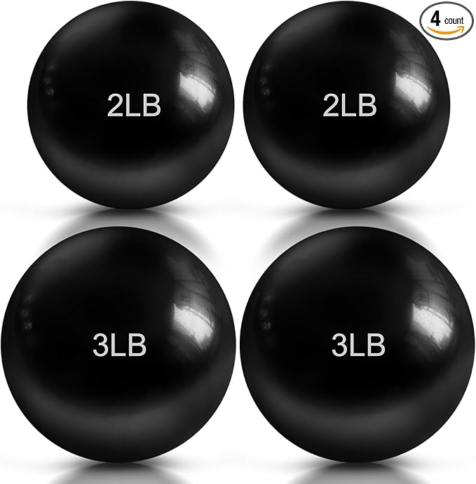 Halloscume 1 lb 2lb 3lb 4lb 5lb Weighted Toning Balls for Exercise, Innovations Soft Medicine Balls for Exercise, Pilates, Yoga, Balance, Flexibility