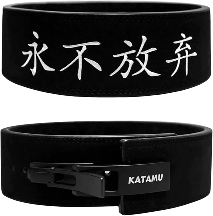 Katamu Core Collection USPA & IPL Approved Lever Belt — Premium 10mm | Leather Powerlifting Belt for Men and Women, Steel Lever Buckle, 4 Inch Wide Back Support for Deadlifts and Squats
