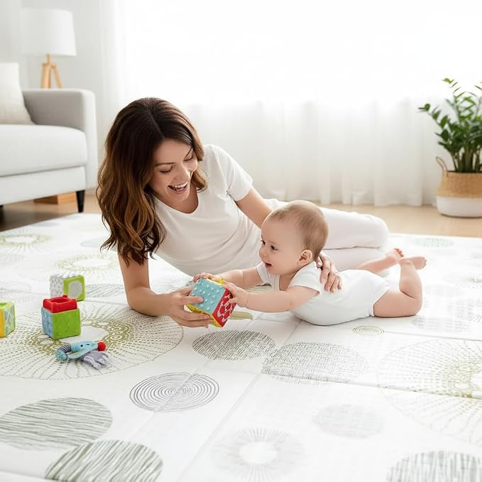 Baby Play Mat, 79x70 Inch Foldable Play Mats for Babies and Toddlers | Extra Large, Anti-Slip Crawling Mat for Floor, Reversible & Waterproof Foam Floor Mat,Baby Foam Playmat, For Tummy Time