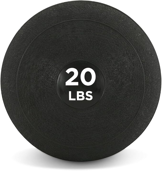 TKO Weighted Slam Balls (10-20 lbs) | Non-Bounce Medicine Ball with Soft Rubber Grip | Ideal for Crossfit, Strength Training, and Core Workouts | Durable Heavy-Duty Build - Black | Medicine Ball with Soft Rubber Grip for Crossfit, Strength Training, an...