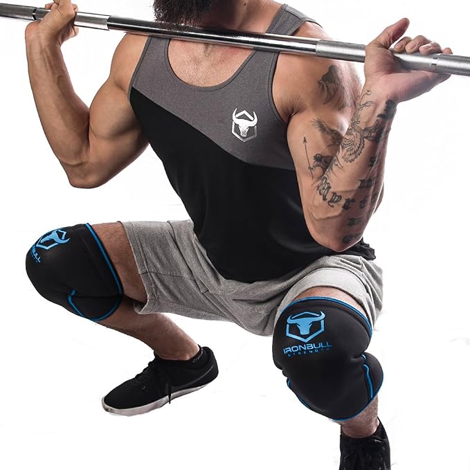 Iron Bull Strength Knee Sleeves 7mm (1 Pair) - Compression Brace & Knee Sleeve For Weightlifting, Powerlifting & Cross Training - Knee Support for Squats - Men & Women